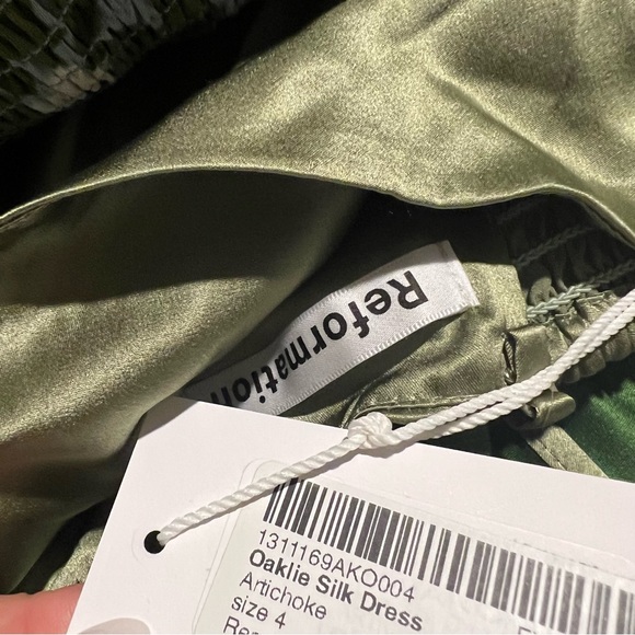 Reformation Artichoke Oaklie Silk Midi Dress - Picture 5 of 5